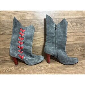 Marchez Vous Ladies Suede Heeled Boots Size 7.5 Made in Italy